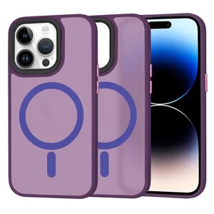 Husa pentru  iPhone 14 Pro  cu MagSafe, Ghost Series, frosted - mov