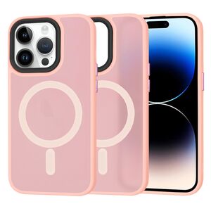Husa pentru  iPhone 14 Pro  cu MagSafe, Ghost Series, frosted - roz