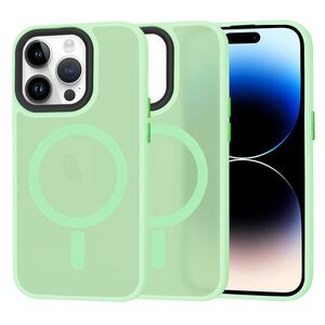 Husa pentru  iPhone 14 Pro  cu MagSafe, Ghost Series, frosted - verde deschis