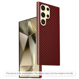 Husa pentru  iPhone 14 Pro Max CarbonFiber UltraSlim, Lightweight, rosu
