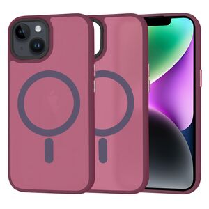 Husa pentru  iPhone 14 cu MagSafe, Ghost Series, frosted - bordeaux
