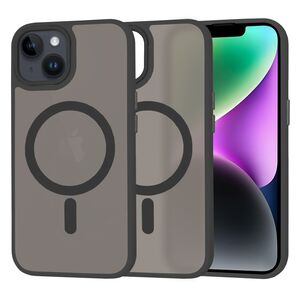 Husa pentru  iPhone 14 cu MagSafe, Ghost Series, frosted - negru