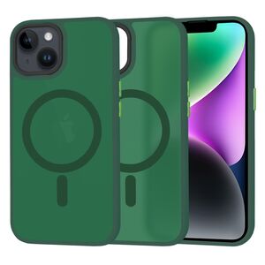Husa pentru  iPhone 14 cu MagSafe, Ghost Series, frosted - verde