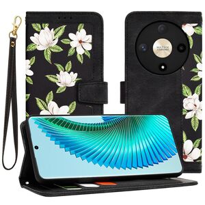 Husa tip carte pentru  Honor Magic 6 Lite, functie stand si port carduri, negru
