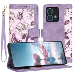 Husa tip carte pentru  Motorola Edge 40 NEO, functie stand si port carduri, mov
