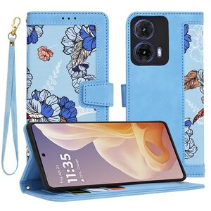 Husa tip carte pentru  Motorola Moto G85, functie stand si port carduri, albastru