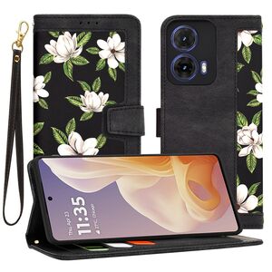 Husa tip carte pentru  Motorola Moto G85, functie stand si port carduri, negru