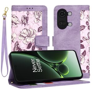 Husa tip carte pentru  OnePlus Nord 3, functie stand si port carduri, mov