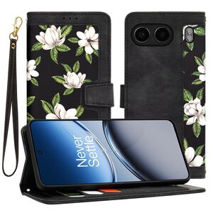 Husa tip carte pentru  OnePlus Nord 4, functie stand si port carduri, negru