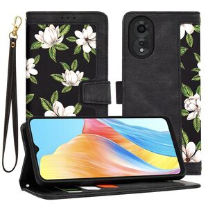 Husa tip carte pentru  Oppo A18, A38, functie stand si port carduri, negru