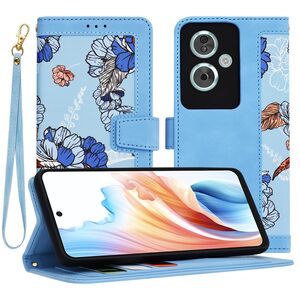 Husa tip carte pentru  Oppo A79 5G, functie stand si port carduri, albastru