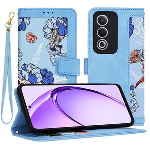 Husa tip carte pentru  Oppo A80, functie stand si port carduri, albastru