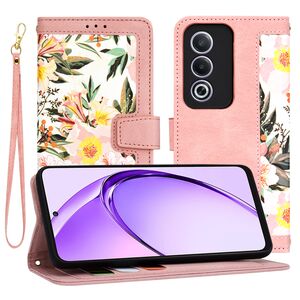 Husa tip carte pentru  Oppo A80, functie stand si port carduri, roz