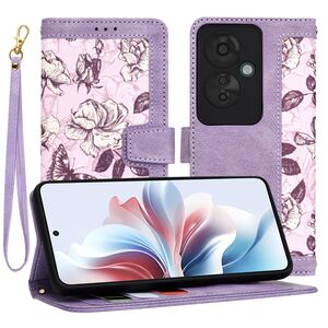 Husa tip carte pentru  Oppo Reno 11F, functie stand si port carduri, mov