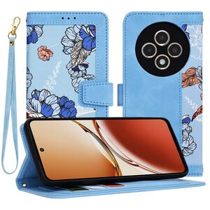 Husa tip carte pentru  Oppo Reno 12F, 12FS, functie stand si port carduri, albastru