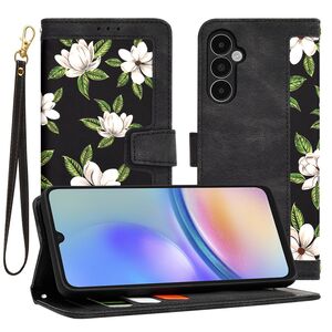 Husa tip carte pentru  Samsung Galaxy A05s, functie stand si port carduri, negru