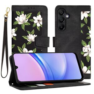 Husa tip carte pentru  Samsung Galaxy A15, functie stand si port carduri, negru