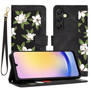 Husa tip carte pentru  Samsung Galaxy A25, functie stand si port carduri, negru