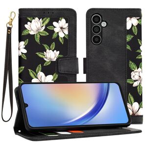 Husa tip carte pentru  Samsung Galaxy A34 5G, functie stand si port carduri, negru