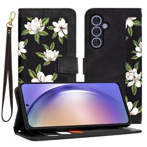 Husa tip carte pentru  Samsung Galaxy A54 5G, functie stand si port carduri, negru
