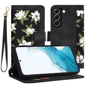 Husa tip carte pentru  Samsung Galaxy S22 5G, functie stand si port carduri, negru