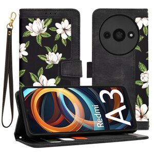 Husa tip carte pentru  Xiaomi Redmi A3, functie stand si port carduri, negru