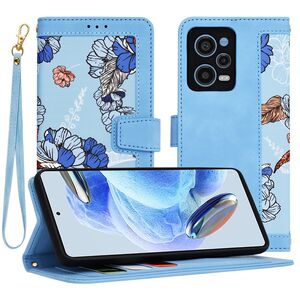 Husa tip carte pentru  Xiaomi Redmi Note 12 Pro, functie stand si port carduri, albastru