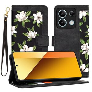Husa tip carte pentru  Xiaomi Redmi Note 13 5G, functie stand si port carduri, negru