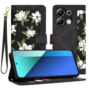 Husa tip carte pentru  Xiaomi Redmi Note 13 4G, functie stand si port carduri, negru