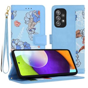 Husa tip carte pentru Samsung Galaxy A52  / A52s, functie stand si port carduri, albastru