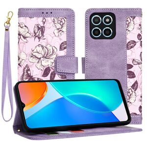 Husa tip carte pentru  Honor 70 Lite, functie stand si port carduri, mov