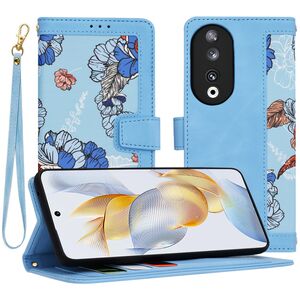 Husa tip carte pentru  Honor 90, functie stand si port carduri, albastru