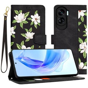 Husa tip carte pentru  Honor 90 lite, functie stand si port carduri, negru