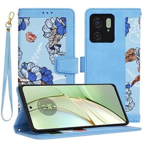 Husa tip carte pentru  Motorola Edge 40, functie stand si port carduri, albastru