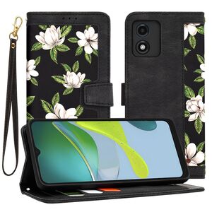 Husa tip carte pentru  Motorola Moto E13, functie stand si port carduri, negru