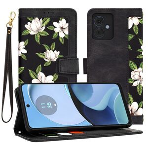 Husa tip carte pentru  Motorola Moto G14, functie stand si port carduri, negru