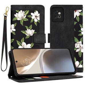 Husa tip carte pentru  Motorola Moto G32, functie stand si port carduri, negru