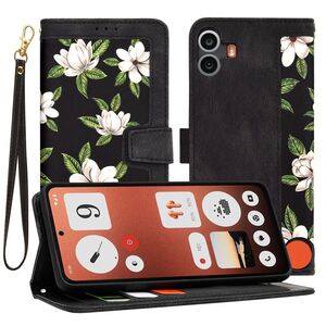 Husa tip carte pentru  Nothing CMF Phone 1, functie stand si port carduri, negru