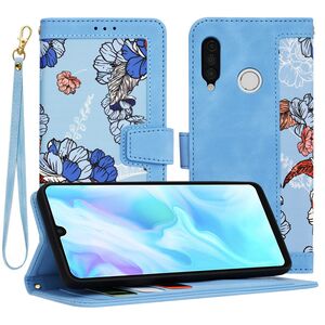 Husa tip carte pentru Huawei P30 Lite, functie stand si port carduri, albastru