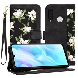 Husa tip carte pentru Huawei P30 Lite, functie stand si port carduri, negru