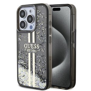 Husa pentru  iPhone 15 Pro Max Guess - Liquid Glitter - negru