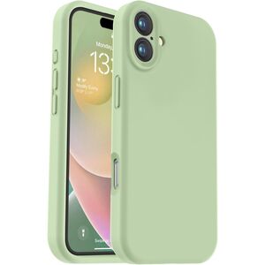 Husa pentru  iPhone 16 Liquid Silicone, subțire, captusita cu microfibra, anti amprentă, protectie cameră foto, verde
