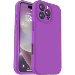 Husa pentru  iPhone 16 Pro Liquid Silicone, subțire, captusita cu microfibra, anti amprentă, protectie cameră foto, mov