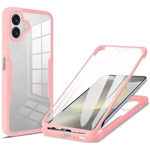 Pachet 360: Husa cu folie integrata pentru  Samsung Galaxy A06 Cover360 fata / spate - roz