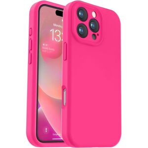 Husa pentru  iPhone 16 Pro Liquid Silicone, subțire, captusita cu microfibra, anti amprentă, protectie cameră foto, fucsia