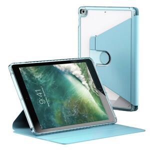 Husa pentru  iPad 9.7 inch 2017 / 2018 rotativa de tip stand cu functie sleep/wake-up si slot pentru stylus, albastru