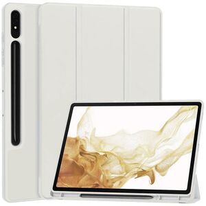 Husa pentru Samsung Galaxy Tab S7 Plus, S7 FE  Soft Shell cu functie wake-up/sleep si compartiment pentru stylus, tip stand - gri