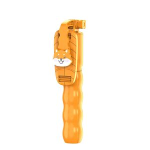 Selfie stick cu trepied telescopic si telecomanda wireless bluetooth, unghi de inclinare reglabil, rotire la 360° lungime reglabila pana la 70 cm, portocaliu