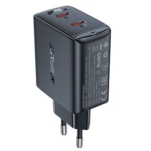 Incarcator priza GaN 2x Type-C, Acefast A49, PD35W, negru