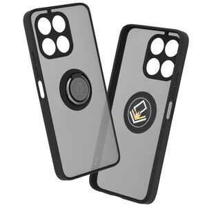 Husa de protectie pentru  Honor X6a premium cu inel stand rotativ, suport magnetic si bumper anti-alunecare - negru
